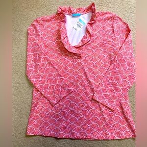 J.McLaughlin Durham 3/4 sleeve Top Fanned Blossom Catalina Cloth Sz M, NWT